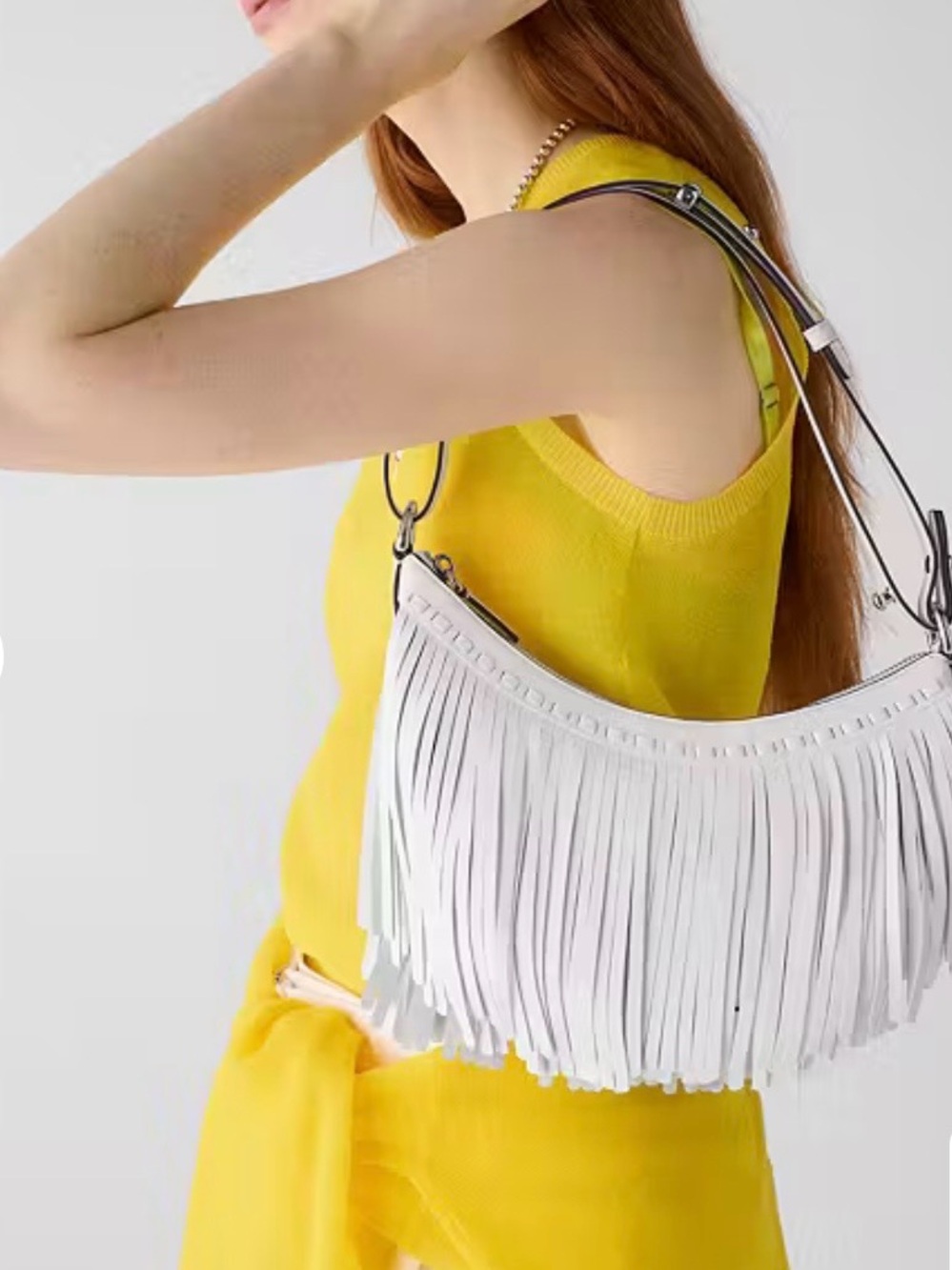 Kate Spade White Duo Fringe Crossbody Bag NWT